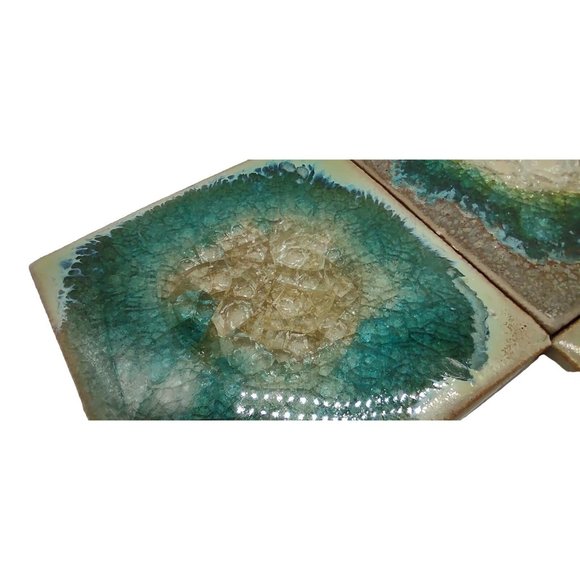 Coasters Geode Crackle Set of 3 Made in USA 4 Inches Square - Picture 5 of 9